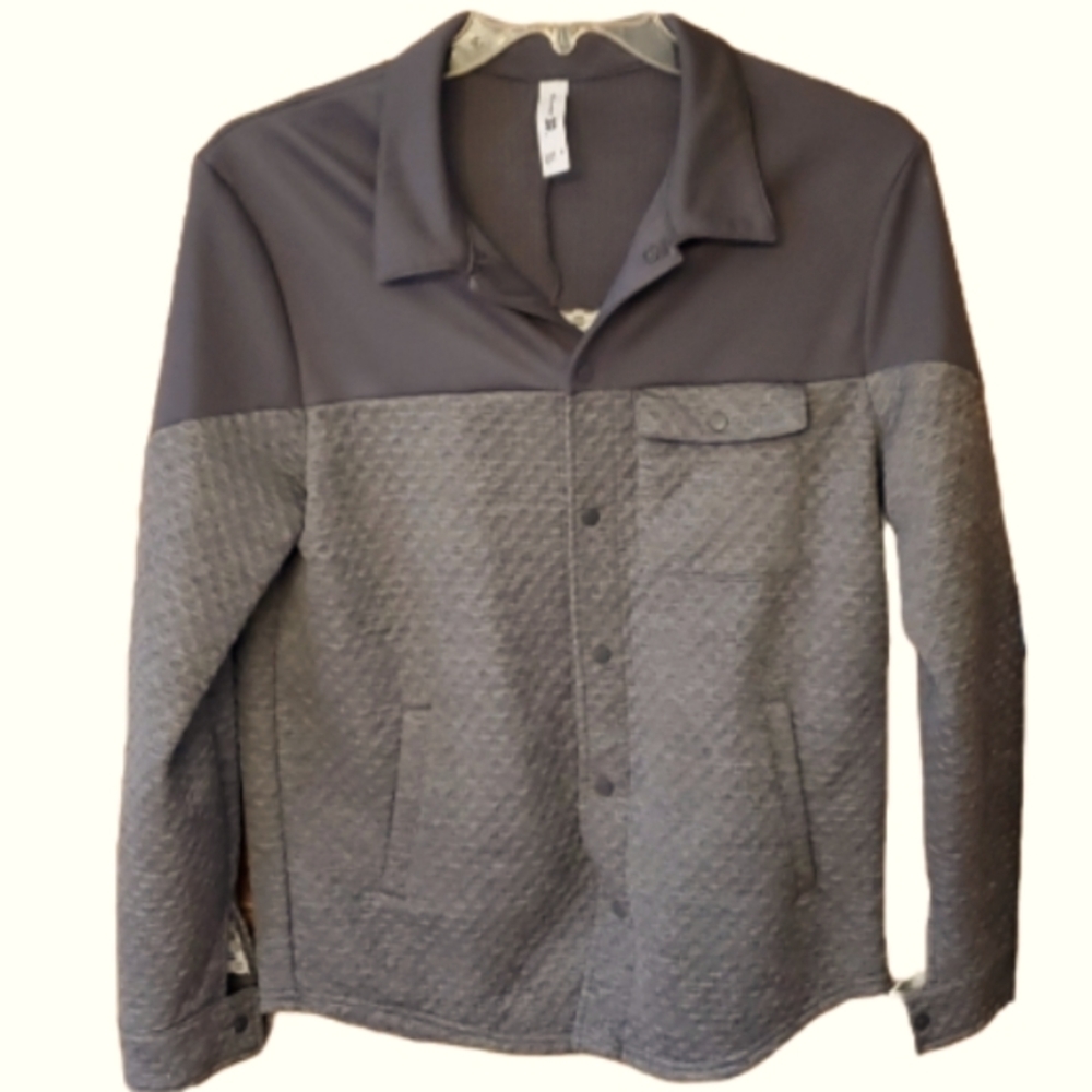 All In Motion Mens Jacquard Shirt‎ Jacket in Dark Grey
